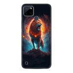 Kılıfland Realme C25Y ile Uyumlu Boutique Baskılı Arslan Desenli Telefon Kılıfı, Siyah