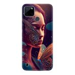 Kılıfland Realme C25Y ile Uyumlu Boutique Baskılı Kelebek Kadın Kılıf, Renk75