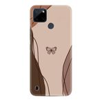 Kılıfland Realme C25Y ile Uyumlu Kılıf, Boutique Baskılı, Kahve Kelebek Desenli