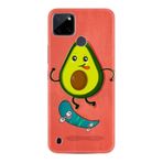 Kılıfland Realme C25Y ile Uyumlu Silikon Kılıf, Avokado Skate Desen, Kırmızı