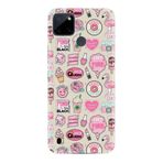 Kılıfland Realme C25Y ile Uyumlu Silikon Kılıf, Desenli Baskılı, Donut Flamingo, Renkli