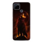 Kılıfland Realme C25y ile Uyumlu Silikon Kılıf, Fire Wolf Desen, Siyah
