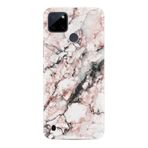 Kılıfland Realme C25Y ile Uyumlu Silikon Kılıf, Mermer Desenli, Pembe