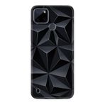 Kılıfland Realme C25Y ile Uyumlu Silikon Kılıf, Prizmalar Desen, Siyah