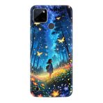 Kılıfland Realme C25Y Kılıf, Boutique Baskılı, Anime Butterfly Desenli, Mavi