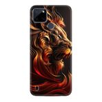 Kılıfland Realme C25Y Kılıf, Boutique Baskılı, Arslan Deseni, Siyah