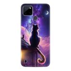 Kılıfland Realme C25Y Kılıf, Boutique Baskılı, Damdaki Kedi Tasarımı, Mor