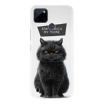 Kılıfland Realme C25Y Kılıf, Boutique Baskılı, Don't Touch Cat Tasarımı, Beyaz