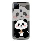 Kılıfland Realme C25Y Kılıf, Boutique Baskılı, Milkshake Panda Desenli, Gri