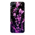 Kılıfland Realme C25Y Kılıf, Boutique Baskılı, Pembe Neon Kelebekler, Siyah