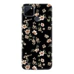 Kılıfland Realme C25Y Kılıf, Boutique Baskılı, Siyah Fon Çiçek Desen