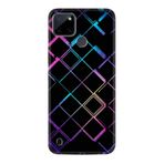 Kılıfland Realme C25Y Silikon Kılıf, Neon Geometrik Desen, Siyah