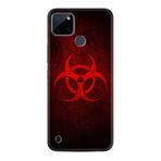 Kılıfland Realme C25Y Silikon Kılıf, Virus Desen, Siyah-Kırmızı