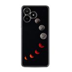 Kılıfland Realme C53 ile Uyumlu Silikon Kılıf, Platinium Series, Ay Tutulması Desenli, Siyah