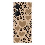 Kılıfland Reeder S19 Max Pro S Edge Kılıf, Leopar Desenli, Kalp Motifli, Bej