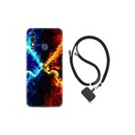 kilifland Reeder S23 Max Pro ile Uyumlu Kılıf Silikon Boyun Askılı İpli Desenli Silikon Red Blue Leon 1714