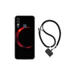 kilifland Reeder S23 Max Pro ile Uyumlu Kılıf Silikon Boyun Askılı İpli Desenli Silikon Red Moons 1747