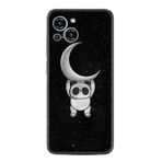 Kılıfland Reeder S23 Max Pro ile Uyumlu Kılıf, Silikon, Platinium Series, Panda Moon Desenli, Siyah