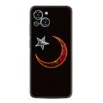 Kılıfland Reeder S23 Max Pro ile Uyumlu Silikon Kılıf, Platinium Series, Ay Yıldız Desenli, Siyah