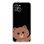 Kılıfland Reeder S23 Max Pro ile Uyumlu Silikon Kılıf, Platinium Series, Desenli, Hello Bear, Siyah
