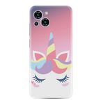 Kılıfland Reeder S23 Max Pro ile Uyumlu Silikon Kılıf, Unicorn Desenli, Pembe-Beyaz