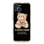 Kılıfland Reeder S23 Pro Max Kılıf, Boutique Baskılı, Lovely Bear Desenli, Siyah