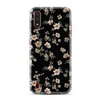 Kılıfland Samsung Galaxy A01 ile Uyumlu Kılıf, Boutique Baskılı, Çiçek Desenli, Siyah Fon