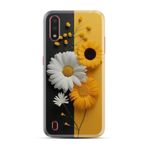 Kılıfland Samsung Galaxy A01 ile Uyumlu Kılıf, Boutique Baskılı, Sarı Beyaz Çiçek Desenli