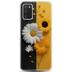Kılıfland Samsung Galaxy A02 ile Uyumlu Kılıf, Boutique Baskılı, Sarı Beyaz Çiçek Desenli
