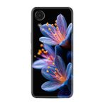 Kılıfland Samsung Galaxy A03 Core ile Uyumlu Kılıf, Boutique Baskılı Çiçekler Desen, Siyah