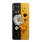 Kılıfland Samsung Galaxy A03 ile Uyumlu Kılıf, Boutique Baskılı, Sarı Beyaz Çiçek Desenli