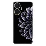 Kılıfland Samsung Galaxy A03 ile Uyumlu Silikon Kılıf, Çiçek Desen, Siyah