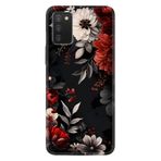 Kılıfland Samsung Galaxy A03S ile Uyumlu Kılıf, Boutique Baskılı, Çiçek Desenli, Siyah