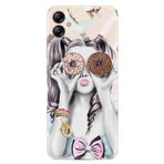 kilifland Samsung Galaxy A04e ile Uyumlu Kılıf Resimli Desenli Baskılı Silikon Donut Girl 1408