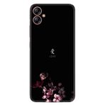 Kılıfland Samsung Galaxy A04e ile Uyumlu Silikon Kılıf, Çiçek Desen, Love Serisi, Siyah