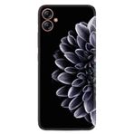 Kılıfland Samsung Galaxy A04e ile Uyumlu Silikon Kılıf, Çiçek Desen, Siyah