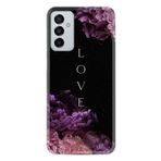Kılıfland Samsung Galaxy A04s ile Uyumlu Silikon Kılıf, Desen Özel Seri Love Flow, Mor Çiçek, Siyah
