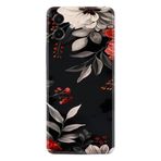 Kılıfland Samsung Galaxy A07 (SM-A075F) ile Uyumlu Kılıf, Silikon, Çiçek Desenli, Siyah