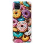 Kılıfland Samsung Galaxy A12 ile Uyumlu Boutique Baskılı Donut Desenli Kılıf, Renkli
