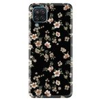 Kılıfland Samsung Galaxy A12 ile Uyumlu Kılıf, Boutique Baskılı, Siyah Fon Çiçek Desen