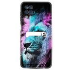 Kılıfland Samsung Galaxy A12 ile Uyumlu Kılıf, Kartvizitli Kartlıklı, Silikon, Desenli, Pink Blue Leon, Siyah