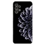 Kılıfland Samsung Galaxy A14 ile Uyumlu Silikon Kılıf, Çiçek Desen, Siyah