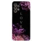 Kılıfland Samsung Galaxy A14 ile Uyumlu Silikon Kılıf, Desen Özel Seri Love Flow, Mor Çiçek, Siyah