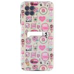 Kılıfland Samsung Galaxy A22 ile Uyumlu Kılıf, Silikon, Kartvizitli, Donut Flamingo Desenli, Siyah