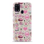 kilifland Samsung Galaxy A31 ile Uyumlu Kılıf Desenli Silikon Güzel ile Uyumlu Kılıf Donut Flamingo 1415