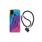 kilifland Samsung Galaxy A31 ile Uyumlu Kılıf Silikon Desen Boyun Askılı Renk Cümbüşü 1631