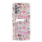 Kılıfland Samsung Galaxy A32 ile Uyumlu Kılıf, Silikon, Kartvizitli Kartlıklı, Donut Flamingo Desenli, Siyah