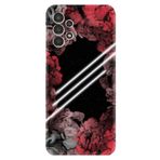 Kılıfland Samsung Galaxy A34 ile Uyumlu Silikon Kılıf, Çiçek Desen, Siyah