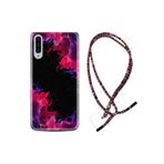 kilifland Samsung Galaxy A50 ile Uyumlu Kılıf Rasta Ipli Boyun Askılı Desenli Silikon Boyalar 1663