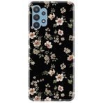 Kılıfland Samsung Galaxy A52 ile Uyumlu Kılıf, Boutique Baskılı, Siyah Fon Çiçek Desen